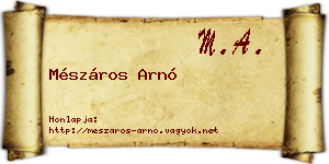 Mészáros Arnó névjegykártya